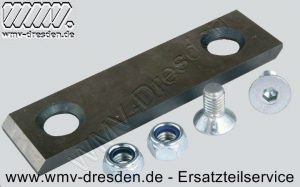 Gegenmesser 384407, 110 mm x 30 mm, Lochabstand 74 mm, Lochdurchmesser 8,5 mm inkl. Schrauben und Muttern